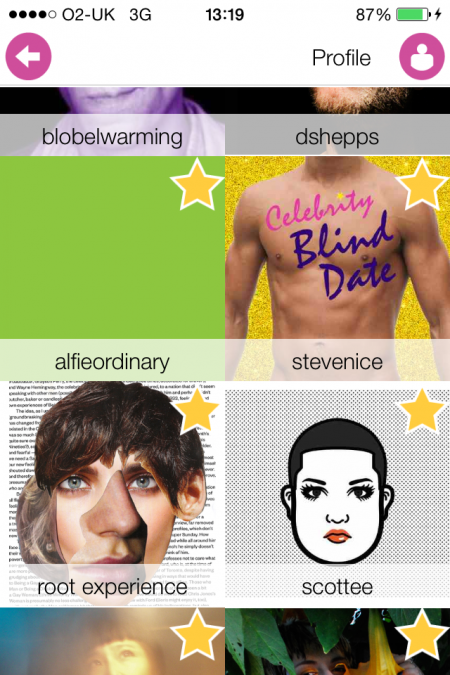 screenshot of Performr app artists profile