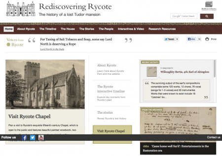 Rediscovering Rycote web page screenshot