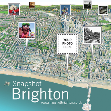Map of Brighton with photos on it